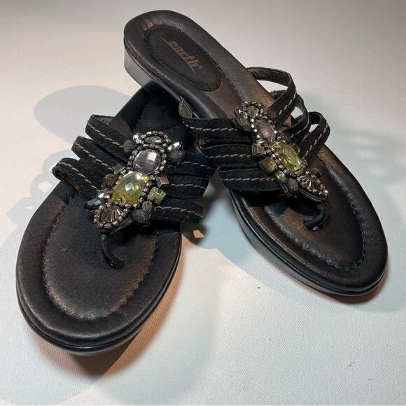 Earth saffron sandal black bling 8.5 NWOT - Picture 4 of 13